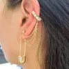 Earrings New Fashion Crystal Metal Ear Cuff Set for Women Boho Trendy Cuff Statement Rhinestone Clip Earrings Earcuffs Jewelry Wholesale