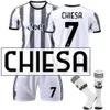 22-23 Juve Home Jersey Set 7 Vlahovic 10 Dibala مع الجوارب