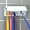 Tandborste tandborstehållare stansfree väggmonterad tandkräm hållare tandkräm förvaring rack hållare bad arrangör badrumstillbehör