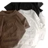 T-shirty T-shirt dla chłopców drukowane misie dziecięce bawełniane letnie krótkie rękawy dla dziewcząt i bluzek jako baza H240423