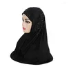 Abbigliamento etnico h027 bellissimo hijab musulmano Big Gilrs con pizzo e pietre Cappello a scialle di sciarpa islamica Cappello per la scricchioli