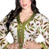 Vêtements ethniques Habille musulmane Femmes Maxi Robes Summer Satin Casual Satin Abayas Feme Femme Loose Printe Print Floral Robe