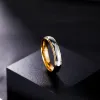 Band tigrade 4mm/6mm män kvinnor volfram karbid ring guld pläterade polerade ringar engagemang bröllop band för älskare par