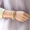 Strengen 18 cm 1 Strand Boheemse kristalarmbanden Multicolor acryl Acryl Koperen kralen Barmels Golden Color Sieraden voor vrouwen Gratis verzending