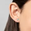 Oorbellen 925 zilveren oornaald turquoise hoepel oorbellen voor vrouwen ins stijl prachtige bloem blauw kristallen piercing huggie oorbellen sieraden