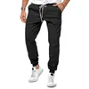 Men's Pants Spring Summer Solid Color Fashion Elastic Waist Cargo Man High Street Casual Pockets Drawstring Trousers