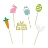 الإمدادات الاحتفالية 482pcs Glitter Easter Cake Toppers Decoration for theme عيد ميلاد حفل زفاف كب كيك