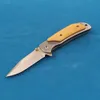 Top Quality Flipper Pocket Folding knife 440C Satin Drop Point Blade Steel with Wood Handle Outdoor camping hiking Fishing Survival EDC knives