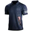 1776 Jour de l'indépendance Polo militaire Men T-shirt American Flag Flag à manches courtes pour hommes