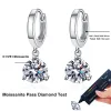 Örhängen neetim 2ct Moissanite örhängen100% S925 Sterling Sliver Orginal Drop Earring Wedding Bride Jewelry with Certificate for Women