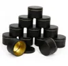 Boîtes de rangement bacs 4 oz de luxe rond des pots de bougies noirs avec couvercle de récipient en vrac boîtes à vide pour bricolage salves cutanés cutanés beauté sam9337143