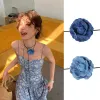 Kettingen punk gotische elegante grote rozenbloem sleutelbeen ketting ketting voor vrouwen bruids verstelbare choker mariageyyyyyyy2k denim ketting sieraden