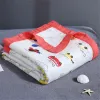 Conjuntos 4 camadas Bamboo Cotton Blanket Baby Muslin Swaddle Kids Banho Toalha Infantil Bedding para recém