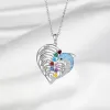 Necklaces Delicate Dolphin Personalized Engraved 28 Name Necklace Customized Heart Pendant with Birthstone Christmas Gifts for Mom Family