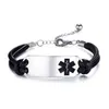 Charm armband charm armband ny lyxdesigner rostfritt stål kvinnor medicinsk id kedja läder armband jul armband juvel dh7ib