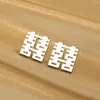 Stift Ohrringe Kinitial Edelstahl Trendy Chinese Zeichen doppelte Hapiness für Frauen Glücksschmuck Amulett Geschenk