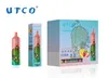 Authentic UTCO Aliens 9000 Puff Disposable Vape 22 Flavors 18 ml Förfylld enhet 850mAh Type-C uppladdningsbart batteridätspol 9K E Cigaretter