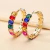 Boucles d'oreilles cerceaux Circle de verre en verre brillant coloré pour les femmes Boho Trendy Decor Ring Luxury Fairy Elegant Wedding Party Bijoux