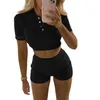 Shorts a maglia estiva Women Cotton Women Casual Yoga Mini Sexy High Waist Nubber Streetwear Bike Biker Biker High Shorts 240420