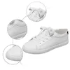 Casual schoenen dames lederen groot formaat zomer lichtgewicht sneakers stevige kleur plus dames ronde teen veter sandalen