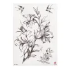 Tatouages étanche à tatouage temporaire étanche roses noires motif de fleur conception de fleur art du bras de fleur art grand grand faux tatouage autocollant 1pc