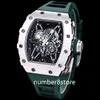 35-02 Skeletonised Automatic Mens Watch Rostfritt stål Swiss Tonneau Arvur Sapphire Crystal Waterproof Oversize Sports Clockes 14 färger