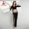 Stage Wear Odzież Belldance Dostosowane długie rękawowe Top Light Luksusowe Diamentowe Pantie Oriental Taniec Profesjonalny występ