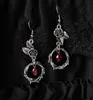 Charm Party Bijoux Vintage Gothic Vampire Witch Boucles d'oreilles en rose noire pour femmes Créative Holiday Party Accessoires de bijoux personnalisés Y240423