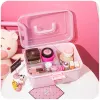 Bins Cute Cartoon Plastic Small Medicine Box Family Spare Medical Storage Boxes Multi Layer Makeup Nail Art Mask Large Storage Box