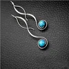 Charme delysia king femmes mode forme unique Crimp Bureau de boucle d'oreille Tempérament esthétique Turquoise Eartrop Y240423