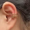 Earrings Stackable Earrings Without Ear Hole Star Wrap Clip On Earrings Earcuff for Women Chain Hollow Ear Cuff Fake Earring Piercing