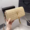 Woman Straw Beach Shoulder Bags Crossbody Designer Bag Luxury Phone Bags Small Crochet Flaps Lady Purse Khaki Gold Letters Top 2024