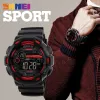 Orologi Skmei 1243 Sport Electronic Watch Men 5Bar Waterproof PU Strap LED Display orologi Digital maschi orologio da polso RELOJ HOMBRE