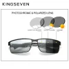 Solglasögon Kingseven Fashion PhotoChromic Men Solglasögon Kvinnor Kameleon Polariserade pilot solglasögon Antiglar som kör glasögon UV400