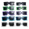 Occhiali da sole per bambini e adulti occhiali da sole Cosplay Action Game Toy Square Glasses Pixel Mosaic Occhiali da sole Lava