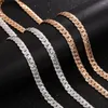 Pendants 925 argent sterling 6 mm 16/18/20/22/24 pouces Gold / Collier de chaîne latérale complète pour femmes bijoux de mode pour hommes