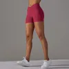 yoga sport gebreide ademende vaste kleur kruis taille perzik kont yoga shorts running fitness driekwart broek voor vrouwen