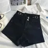 Übergroße S-3xl Ein-Bastentier-Pocket-Frauenhosen Sommerhoch Taille Slim Wäsche Denim Shorts All-Match Stretch Streetwear 240418