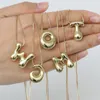 Hänge halsband ins bubbla inledande bokstav alfabet guldpläterad ballong a-z halsband rostfritt stål födelsedagspresenter smycken 2024