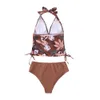 Nuovo costume da bagno europeo e americano Swimsuit's Swim's Swim's Flow Sexy Brown Tankinis