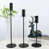 Candle Holders 3 Pcs/ Set 2024 Metal Holder Simple Black Wedding Decoration Bar Party Living Room Home Ornaments