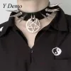Colliers Y Demo Gothic Rivets Collier Réglable Choker Punk Rock Collier pendentif transparent Accessoire Streetwear