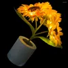Decorative Flowers Night Lamp Mini Artificial Plants Desk Light Table Tabletop Yellow Home Decor Ambient Lighting Bedside Lamps Bedrooms