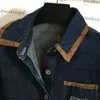 Mode denim jacka klänning lapel nacke kappa kjolar knapp cardigan jacka klänning klassiska bokstäver jacquard jean träning