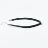 Necklaces Gothic Punk Neck Jewelry Handmade Black Leather Choker For Women Round Bead Necklace Short Torques