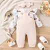 Комплекты одежды Baby Girl Spring Fall наряд для детской футболки с длинным рукавом для вышивки для вышивки для вышивки.