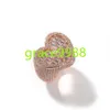 High quality 5AZircon Heart Ring Men Women 18k Real gold electroplating Hiphop Ring