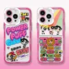 Téléphone portable Bumpers Cartoon Powerpuffs Girls Téléphone Case pour iPhone 15 14 13 12 Mini 11 Pro Max XR XSS SE 7 8 Plus Soft Transparent Cover Girl Gift Y240423