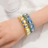 Bangle 2024 New Design Winter Crystal Beads Bracelets Colorful Beads Elastic Bracelets For Women Handmade Bohemian Shiny Jewelry