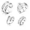 Band 4pc/set Fashion Charm Silver 925 Plated Finger Ring Set for Women Vintage Boho Knuckle Party Rings smycken Wedding Gift Girl